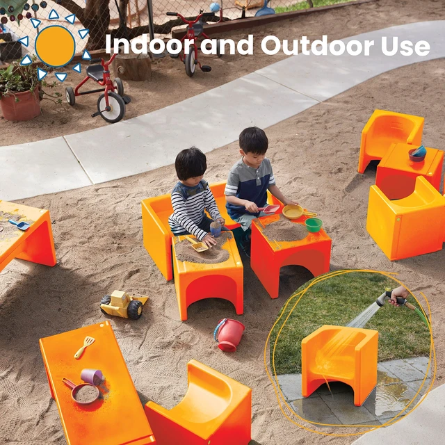 Alt view image 6 of 7 - Tri-Me 3-In-1 Cube Chair, Kids Furniture, Orange UV-protected recyclable plastic, GREENGUARD Gold Certified, 1-4 years, 75 lb capacity, fully assembled for classroom & home
