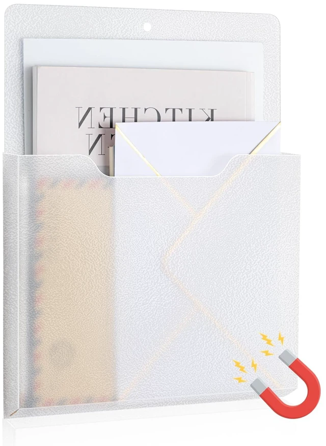 Main image of Magnetic File Holder Wall, 12.2 x 9.4 Inch, Vertical, Clear Large File Folder for Fridge, Whiteboard, Cabinet, Paper Mail Letters Storage, Office Magnetic Folder Mount