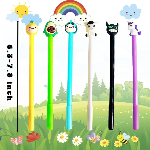 Alt view image 3 of 7 - 70 Pieces Cute Cartoon Gel Black Ink Pens,Random Novelty Kawaii Pens,Cool Assorted Styles Writing Pen for Kids,School Office Home Supplies,Gift