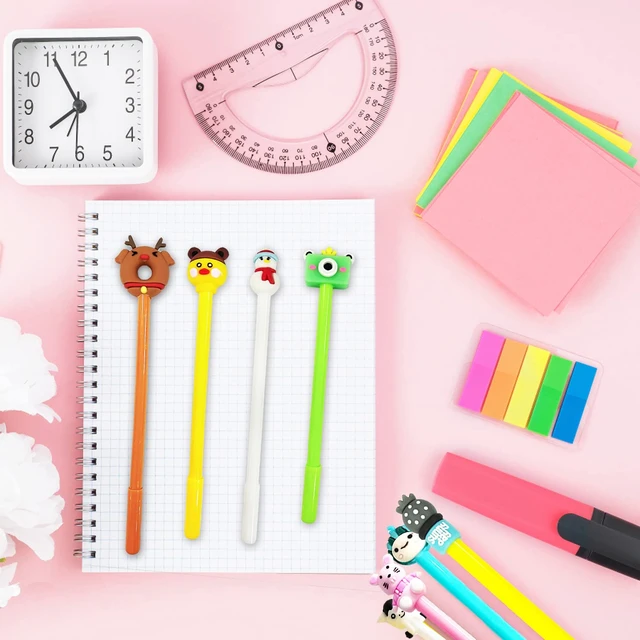 Alt view image 6 of 7 - 70 Pieces Cute Cartoon Gel Black Ink Pens,Random Novelty Kawaii Pens,Cool Assorted Styles Writing Pen for Kids,School Office Home Supplies,Gift