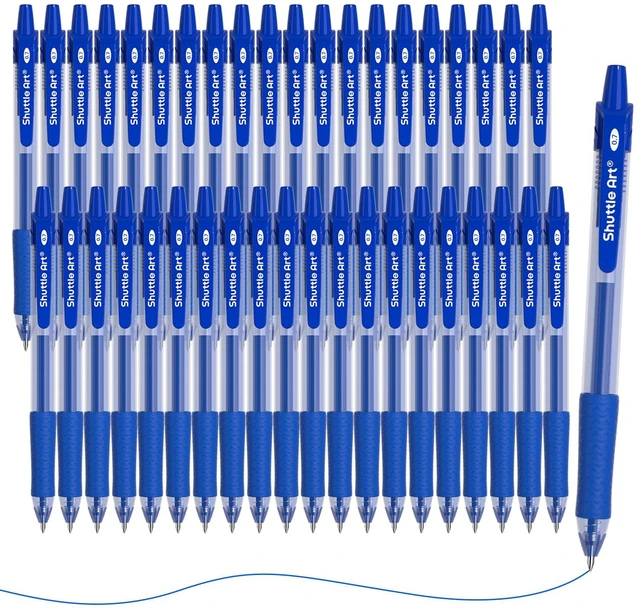 Main image of Blue Gel Pens, 40 Pack Retractable 0.7mm Medium Point Rollerball Blue Ink Pens Smooth Writing with Comfortable Grip for Writing Journaling Taking Notes Office School Home