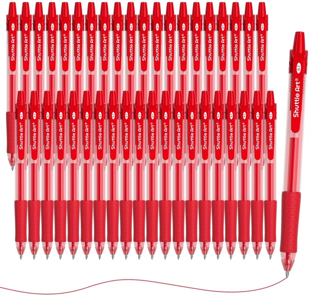 Main image of Red Gel Pens, 40 Pack Retractable 0.7mm Medium Point Rollerball Red Ink Pens Smooth Writing with Comfortable Grip for Writing Journaling Taking Notes Office School Home