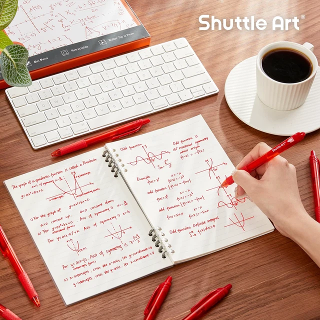 Alt view image 5 of 7 - Red Gel Pens, 40 Pack Retractable 0.7mm Medium Point Rollerball Red Ink Pens Smooth Writing with Comfortable Grip for Writing Journaling Taking Notes Office School Home
