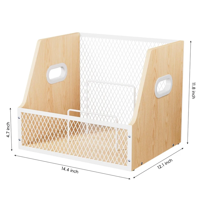 Alt view image 2 of 6 - Vinyl Record Storage, Wooden Crate for Record Holder Album Storage for 7/10/12 inch 60+ Vinyl Magazine File Holder Natural Beige