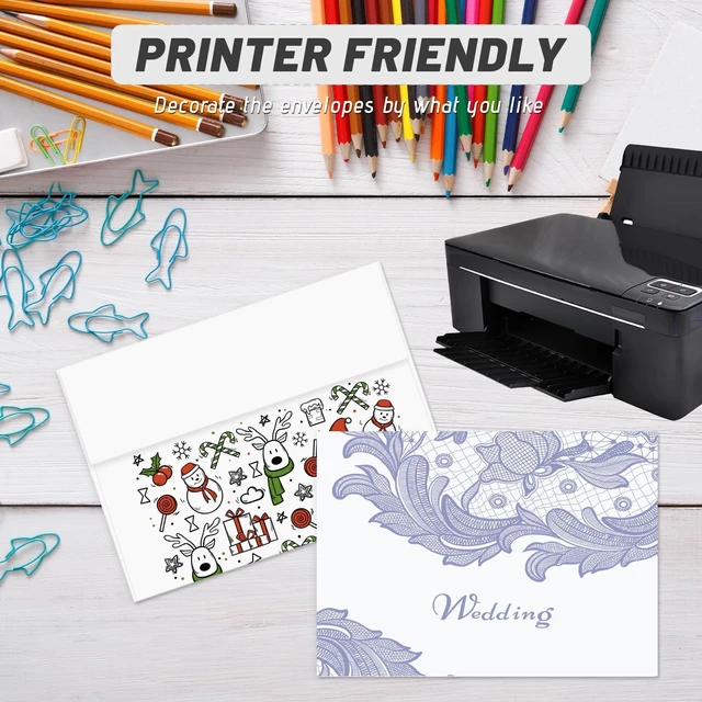 Alt view image 5 of 5 - 200 Packs White 5x7 Envelopes, A7 Envelopes for Invitations, Self Seal for Weddings, Graduation, Baby Shower, Birthday, Greeting Cards