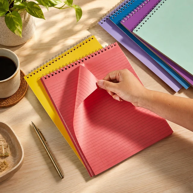 Alt view image 4 of 7 - 6Pcs Pastel Rainbow Top Spiral Notebooks 8.5x11 College Ruled Pad 8.5x11 Aesthetic Legal Pad, 6 Pack 51-Sheet Colored Paper, Top Bound Steno Pad for Writing School Office Supplies Note Taking