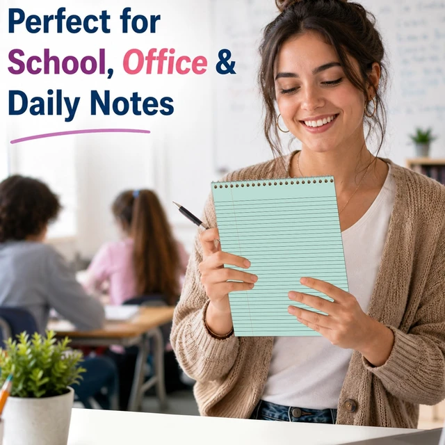 Alt view image 7 of 7 - 6Pcs Pastel Rainbow Top Spiral Notebooks 8.5x11 College Ruled Pad 8.5x11 Aesthetic Legal Pad, 6 Pack 51-Sheet Colored Paper, Top Bound Steno Pad for Writing School Office Supplies Note Taking