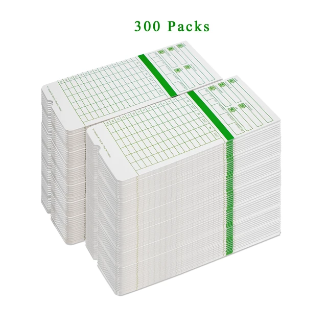 Alt view image 4 of 6 - Time Cards for Employees Monthly, All Pay Periods, 300 Count TimeCards for Hn3000, 2-Sided, 3 3/8" x 7 3/8", Green (Pack of 3)