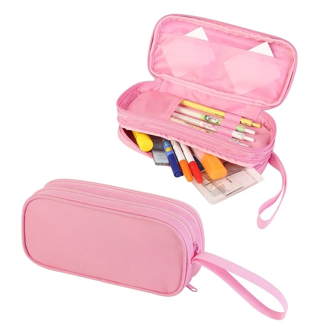 Alt view image 5 of 7 - Pencil Case for Girl,Multi-Slot Large Capacity Pencil Pouch with Soft Zipper, Durable Pen Box Pink Dog