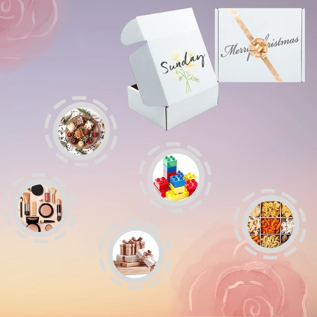 Alt view image 3 of 7 - White Shipping Boxes 6x5x2 inch 50 Pack,Corrugated Mailers for E-Commerce Small Business Packaging, Literature Mailer, Mailing, Gifting, Wrapping, Moving, Storage, Recycled Cardboard Box, Tuck Top
