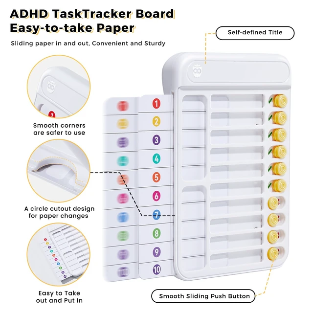 Alt view image 3 of 7 - 2 Pack Chores Chart for Kids Multiple Kids to Do List Board with Sliders ADHD Tools, Magnetic Visual Schedule Checklist for Fridge with Dry-Erase Sheets and Marker, Morning/Bedtime Routine Chart