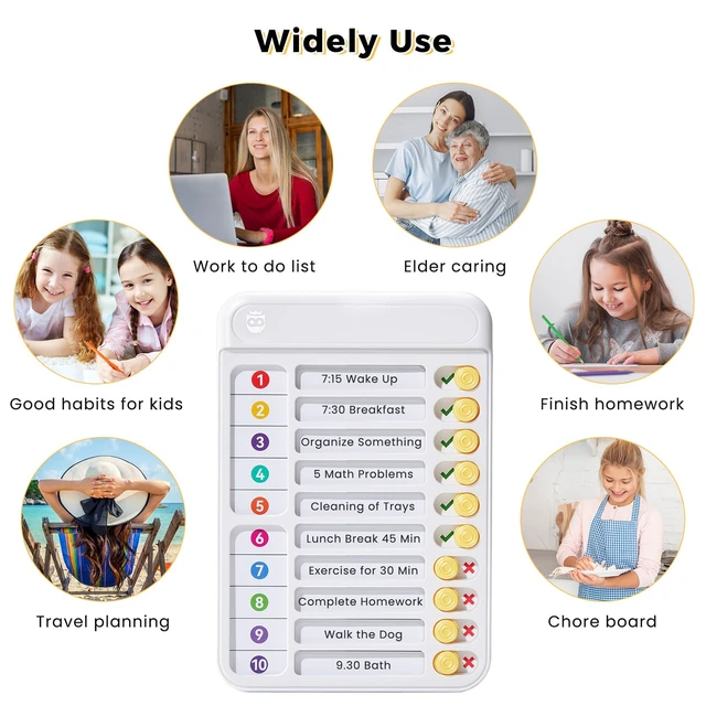 Alt view image 5 of 7 - 2 Pack Chores Chart for Kids Multiple Kids to Do List Board with Sliders ADHD Tools, Magnetic Visual Schedule Checklist for Fridge with Dry-Erase Sheets and Marker, Morning/Bedtime Routine Chart