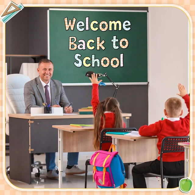 Alt view image 7 of 7 - 134 Pcs 5 Inch Pastel Gingham Bulletin Board Letters for Classroom Decoration Poster Alphabet Numbers Combo Set Paper Letter Cutouts for Bulletin Board Chalkboard School Decor