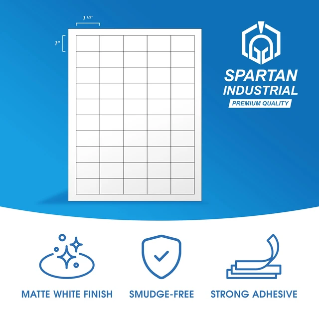 Alt view image 2 of 6 - 1.5" X 1" Matte White Printable Address Labels (500 Sheets, 25000 Labels) Mailing Labels and Barcode Stickers for Laser & Inkjet Printers - Template R004