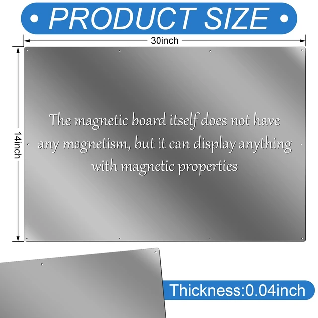 Alt view image 2 of 7 - Magnetic Board Steel, Display Magnetic, Steel Color, 30 x 14 Inch Magnet Bulletin Boards for Walls Notes Photos for Home, Office, Classroom, Pre Drilled with Screws and Dry Wet Erase Feature