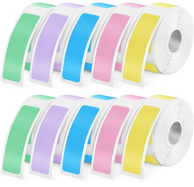 Main image of 1600 Pcs Label Tapes Compatible with D30 Label Printer Laminated Labeling Stickers Thermal Labels for Home Office(Multicolor,12x40mm)