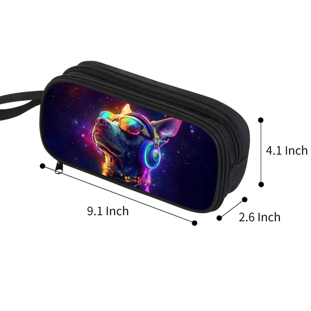 Alt view image 2 of 6 - Pencil Case for Boys,Multi-Slot Large Capacity Pencil Pouch with Soft Zipper, Durable Pen Box Dog