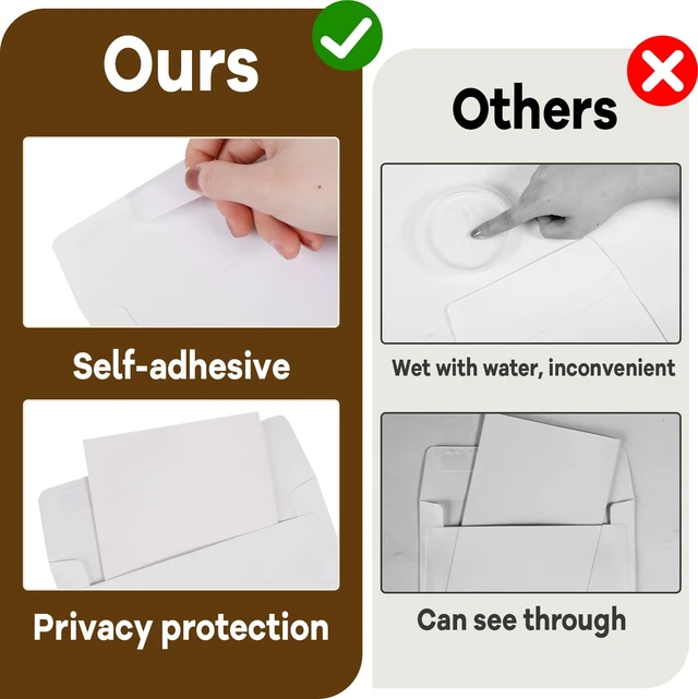 Alt view image 3 of 7 - Self Adhesive Invitation, 1000 Pcs A6 Envelopes 4.75x6.5 Inches Paper Material, Self Seal Envelopes, 1000 Count, For Weddings, Baby Showers, Photos, Notes, Greeting Cards, Easy Mailing