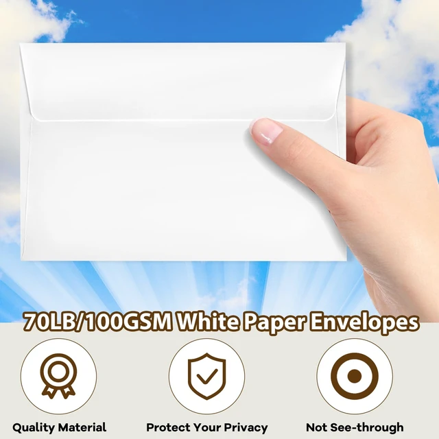 Alt view image 5 of 7 - Self Adhesive Invitation, 1000 Pcs A6 Envelopes 4.75x6.5 Inches Paper Material, Self Seal Envelopes, 1000 Count, For Weddings, Baby Showers, Photos, Notes, Greeting Cards, Easy Mailing