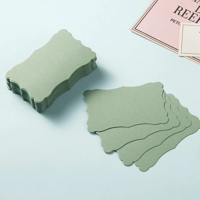 Alt view image 3 of 7 - 120 Pieces Mini Business Cards, 3.66x2.36 inches, Sage-Green (Pack of 3)