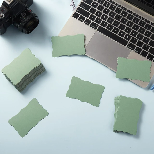 Alt view image 6 of 7 - 120 Pieces Mini Business Cards, 3.66x2.36 inches, Sage-Green (Pack of 3)