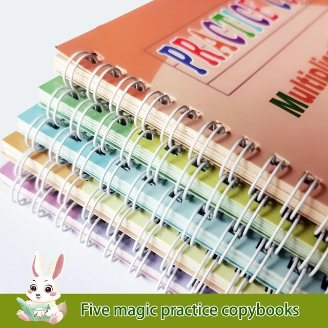 Alt view image 6 of 7 - Magic Grooved Practice Copybook 5 Pack with Pens, Groove Reusable Magical Handwriting Workbooks, Tracing Letters Numbers, Math, Kindergarten Sight Words for Kids Ages 3-8 for Preschool(5books+Pens