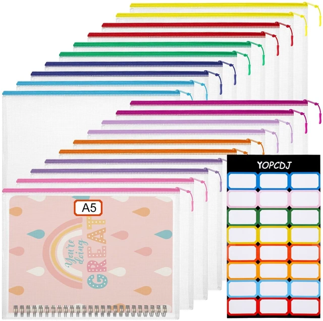Main image of 20PCS Mesh Zipper Pouch Bags Storage Bags, A5 Reusable Clear Zipper Pouches for Travel and Classroom Board Game Organization