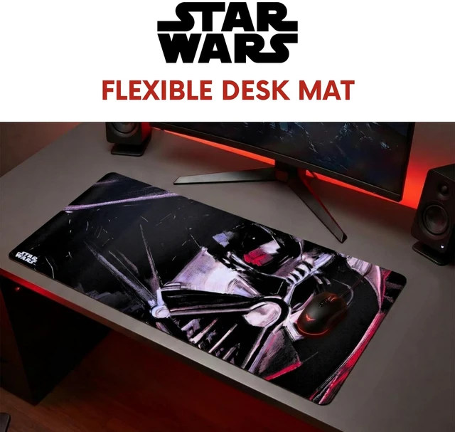 Alt view image 4 of 7 - Star Wars Large Gaming Mouse Pad 31"x15" XL Computer Desk Mat, Anime Star Wars anime gaming mouse pad, Oversized 31x15in smooth fabric top, stitched edges, non-slip rubber base