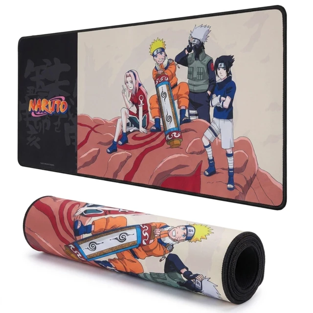 Main image of Naruto Large Gaming Mouse Pad 31"x15" XL Computer Desk Mat, Anime Keyboard Naruto anime gaming mouse pad, Oversized 31x15in, stitched edges, smooth fabric top, non-slip rubber base