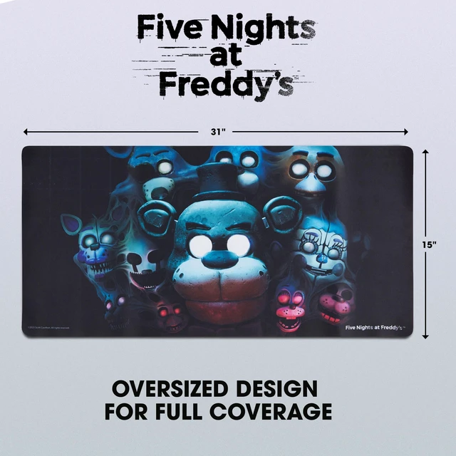 Alt view image 6 of 7 - Five Nights at Freddy's Large Gaming Mouse Pad 31"x15" XL Computer Desk Mat Five Nights at Freddy's anime gaming mouse pad, Oversized 31x15in, smooth fabric top, stitched edges, non-slip rubber base