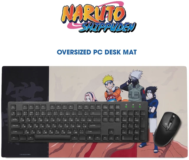 Alt view image 2 of 7 - Naruto Large Gaming Mouse Pad 31"x15" XL Computer Desk Mat, Anime Keyboard Naruto anime gaming mouse pad, Oversized 31x15in, stitched edges, smooth fabric top, non-slip rubber base