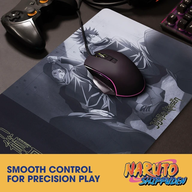 Alt view image 4 of 7 - Naruto Large Gaming Mouse Pad 31"x15" XL Computer Desk Mat, Anime Keyboard Naruto anime gaming mouse pad, Oversized 31x15in, stitched edges, smooth fabric top, non-slip rubber base
