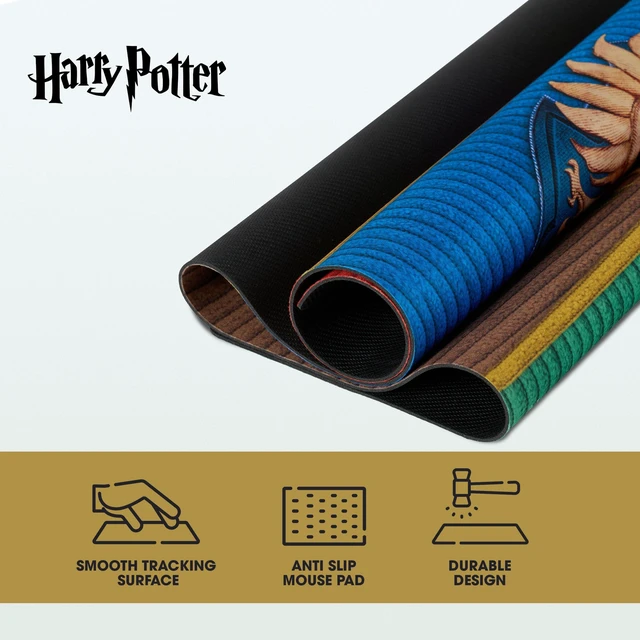Alt view image 5 of 7 - Harry Potter Gaming Mouse Pad Large 31"x15" XL Computer Desk Mat, Anime Harry Potter anime gaming mouse pad, Oversized 31x15in smooth fabric top, stitched edges, non-slip rubber base
