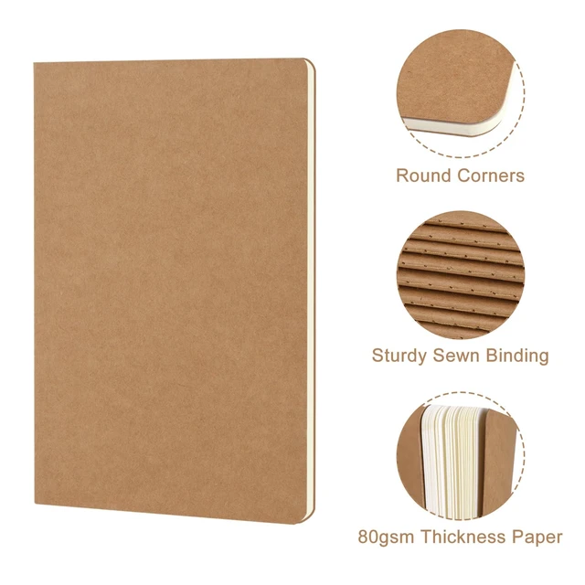 Alt view image 3 of 7 - 180 Pack Kraft Pocket Notebooks Bulk, 3.5 X 5.5 Inches Blank Paper Journaling Notebooks, 30 Sheets/60 Pages, Mini Journal Notebooks for Work, Writing, Drawing Memo Notepad(Kraft Cover)