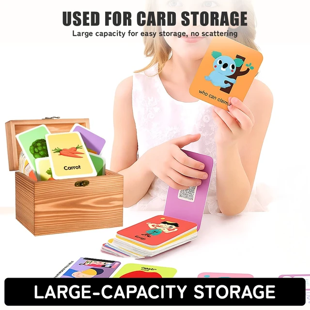 Alt view image 7 of 7 - 4x6 Wood Index Card Holder Box Set with 100 Flash Cards and 30 Dividers Notecards Box with 1 Blank Sticker and 1 Letter Sticker, for Business Organizer, Study Records, Recipe Storage, Home Office