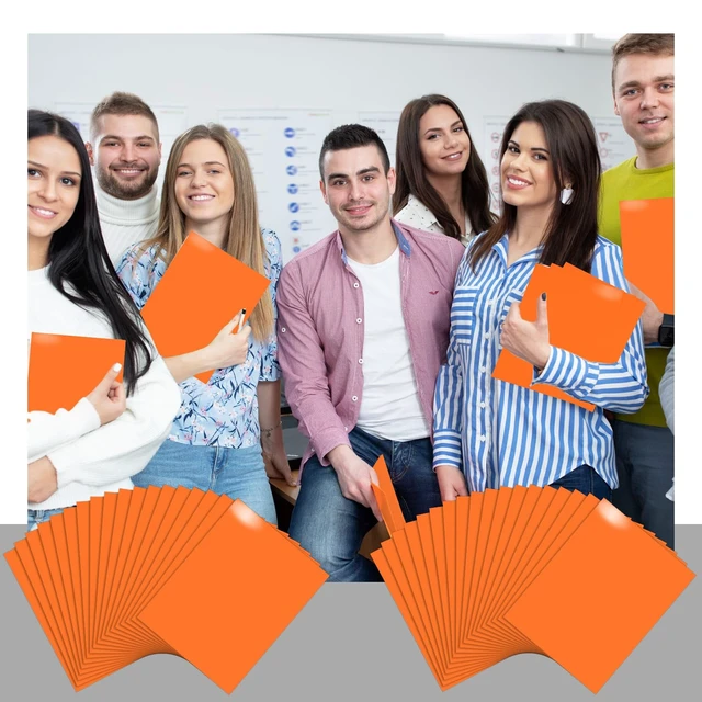 Alt view image 6 of 6 - 50 Pcs 2 Pocket Glossy Paper Folders Glossy Paper Laminated Portfolios, Letter Size, Presentation Folders with Pockets for Office Teacher Worker Supplies (Orange)