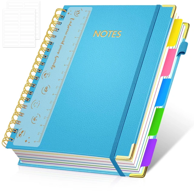 Main image of Hardcover Multi Subject Spiral Notebook with Tabs, Large B5 for Work Lake 300-Page College Ruled B5 Journal with Removable Dividers, Thick Paper, Tabbed Notebook for School and Office