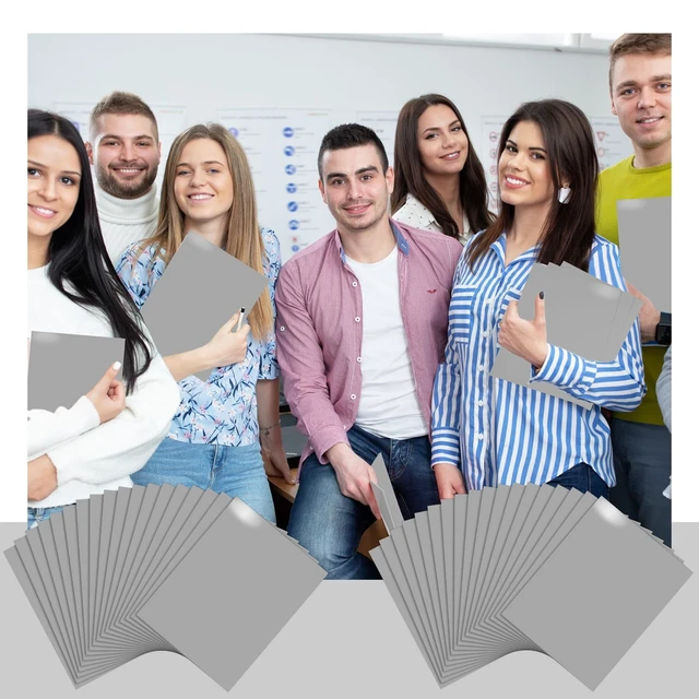Alt view image 6 of 6 - 50 Pcs 2 Pocket Glossy Paper Folders Glossy Paper Laminated Portfolios, Letter Size, Presentation Folders with Pockets for Office Teacher Worker Supplies(Gray)