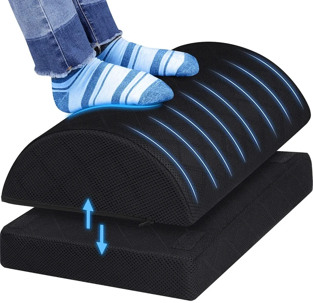 Main image of Foot Rest for Under Desk at Work, Black-16.9 in 2-Height Adjustable Foot Stool for Office and Home, Office Desk Accessories, Ergonomic Foot Support