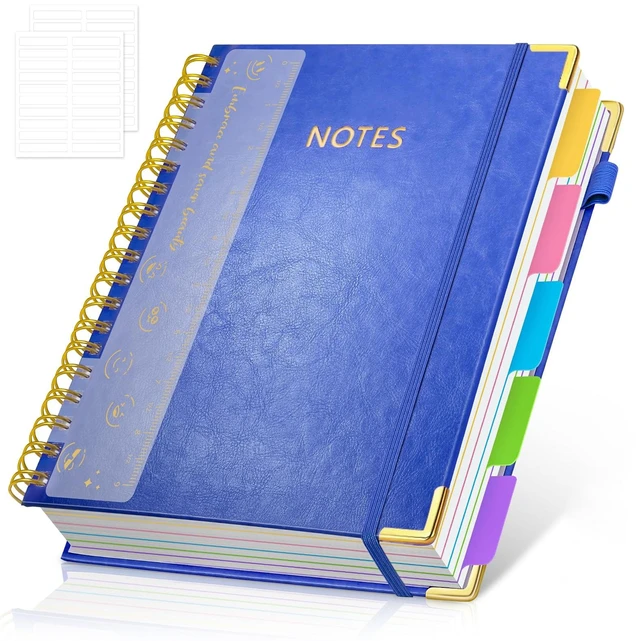 Main image of Hardcover Multi Subject Spiral Notebook with Tabs, Large B5 for Work Blue 300-Page College Ruled B5 Journal with Removable Dividers, Thick Paper, Tabbed Notebook for School and Office