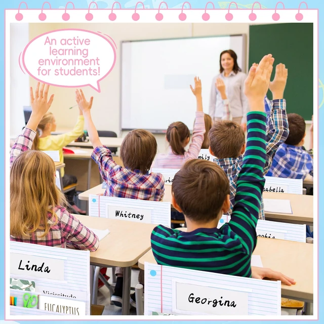 Alt view image 7 of 7 - 24Pcs Notebook Chair Pockets for Classroom Notebook Chair Back Buddy Pocket with Name Tags 17x20In Chairs Organizer 3 Pockets Seat Storage Pocket for School Classroom Daycare Home Supplies