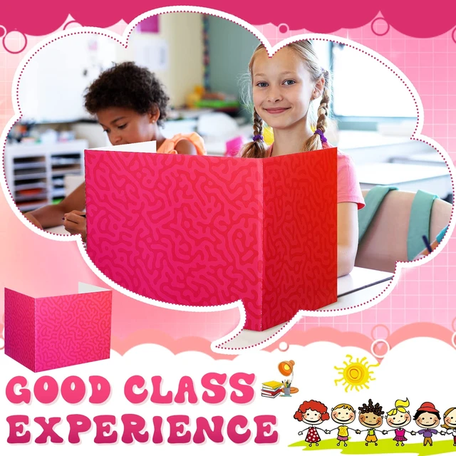 Alt view image 4 of 6 - 24 Pcs Privacy Folders for Students Desk Dividers for Classroom Testing, Trifold Cardboard Privacy Boards, Study Carrels Panel School Teacher Supplies