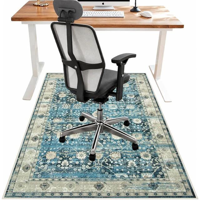Main image of Home Office Chair Rug for Hardwood Floor, 36"x48" Rolling Chair Protector, Computer Gaming Rug, Low Pile Carpet Floor Mat