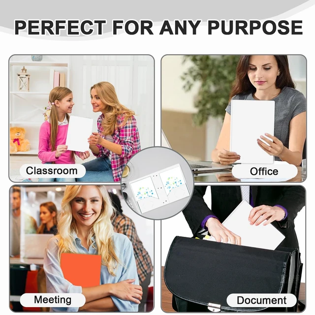 Alt view image 7 of 7 - 60 Pack Plastic 2 Pocket Folders with Prongs, Letter Size White Plastic Folders With Pockets And Prongs, Neatly Organizes Documents For Classroom, Home And Workplace Filing
