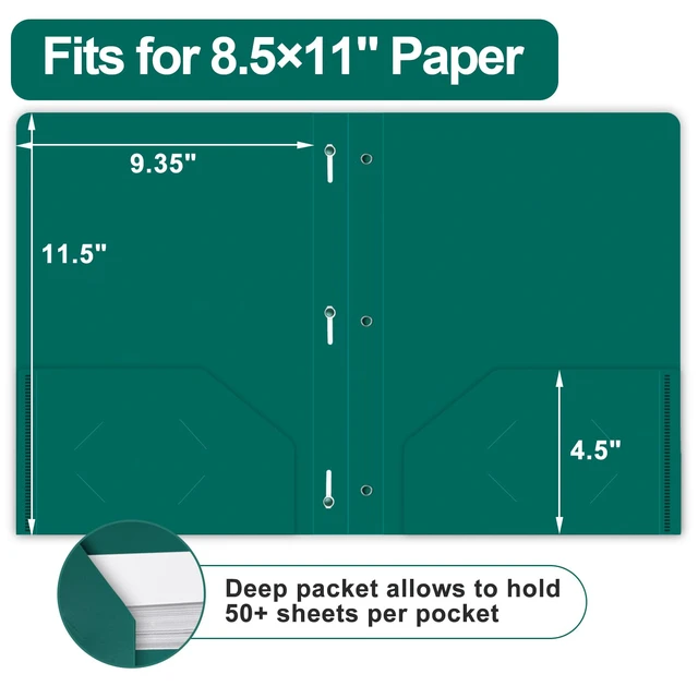 Alt view image 2 of 7 - 60 Pack Plastic 2 Pocket Folders with Prongs, Letter Size 6 color Assorted Colors Enable Quick File Identification, PocketsAndProng Structure Secures LetterSize Documents For Daily Use