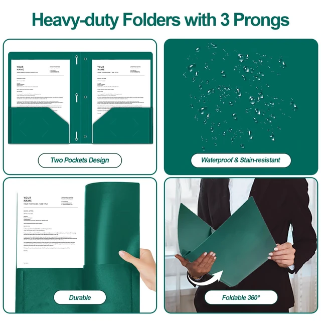 Alt view image 4 of 7 - 60 Pack Plastic 2 Pocket Folders with Prongs, Letter Size 6 color Assorted Colors Enable Quick File Identification, PocketsAndProng Structure Secures LetterSize Documents For Daily Use