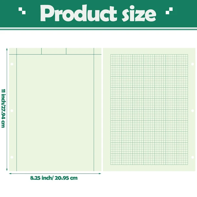 Alt view image 2 of 6 - 5 Pcs Engineering Paper Notebook Engineer Computation Pad,Green Engineering Graph Paper Notepad, 5 Squares Per Inch 3 Hole Punched Computation Pad, 100 Sheets/Pack