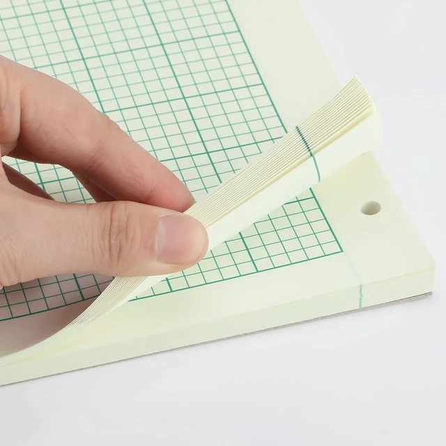 Alt view image 3 of 6 - 5 Pcs Engineering Paper Notebook Engineer Computation Pad,Green Engineering Graph Paper Notepad, 5 Squares Per Inch 3 Hole Punched Computation Pad, 100 Sheets/Pack
