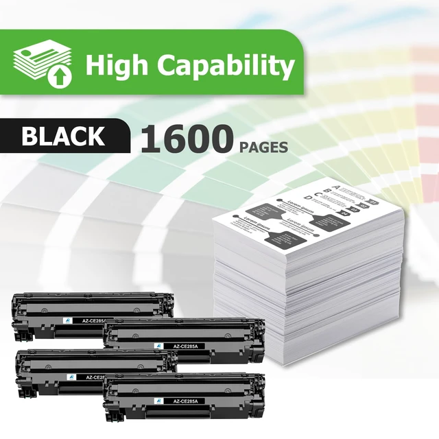 Alt view image 2 of 7 - CE285A 85A Black Toner Cartridge for HP LaserJet P1102w Ink 4 Pack Compatible for HP 85A LaserJet Pro P1102w MFP M1212nf 1102w P1100 M1217nfw M1132 M1130 M1212nf P1109w M1210 Printer