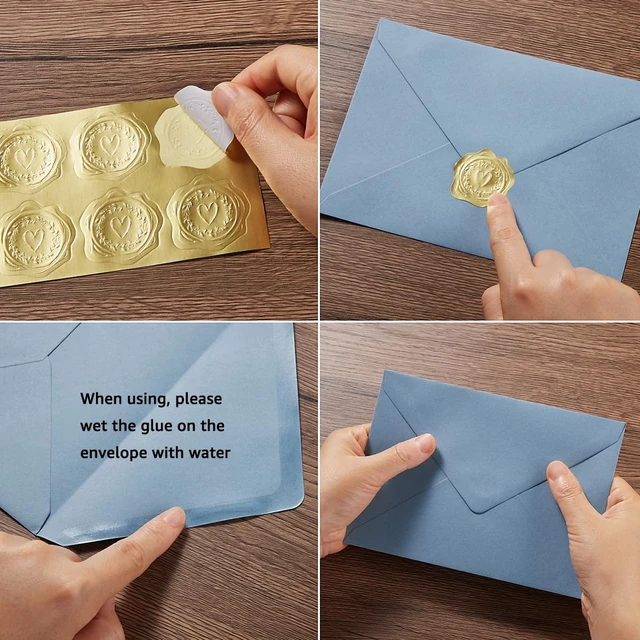 Alt view image 3 of 7 - 50 Pack Dusty Blue A6 Envelopes with Cards and Gold Stickers, 4x6 With Thick Folded Cardstock, For Greeting Cards, Wedding, Birthday, Invitations, Baby Showers